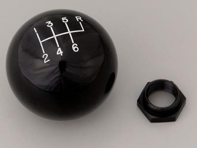 Hurst shifters shift knob round plastic black 6-speed pattern manual 1630116