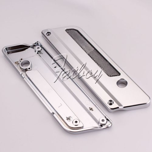 Chrome saddlebag latch covers + clear reflectors for harley touring models 93-13