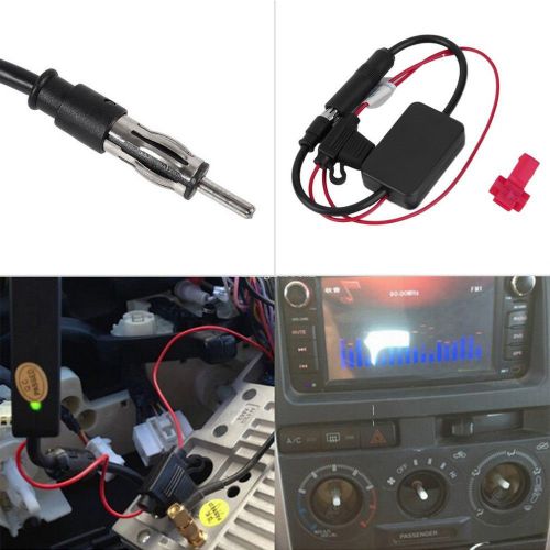 12v car automobile radio signal amplifier ant-208 auto fm/am antenna booster