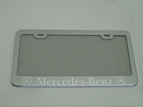 *mercedes-benz* e/s class mirror chromed metal license plate frame w/s.caps