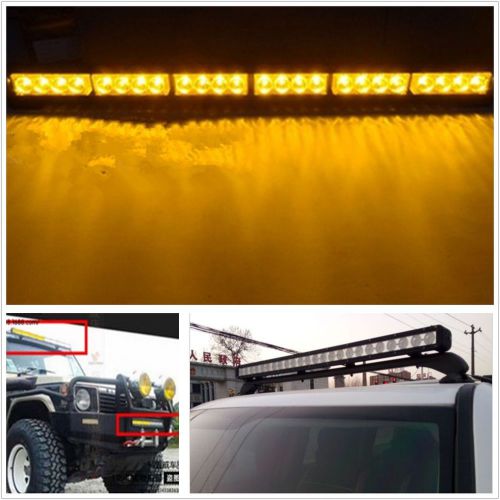 27&#034; amber led traffic advisor advising emergency warning flash strobe lights bar