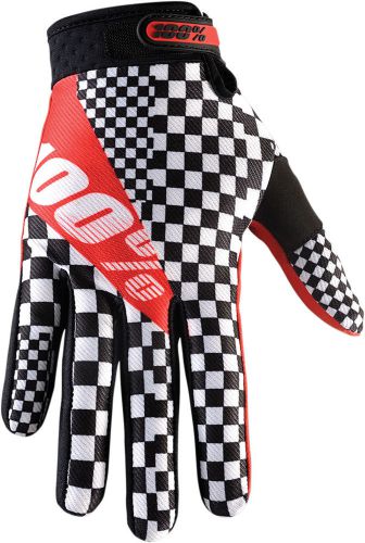 100% motorcycle ridefit riding glove 100% legend black/red m / medium