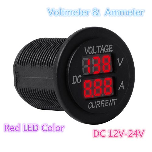 Digital voltmeter 12-24v red led car motor voltage ammeter panel meter tester