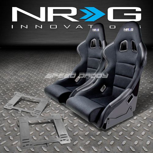 Nrg type-r deep bucket racing seats+stainless steel bracket for mk3 vw golf/gti