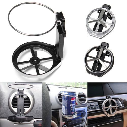 Car truck wind air a/c outlet folding cup bottle drink holder stand with fan new