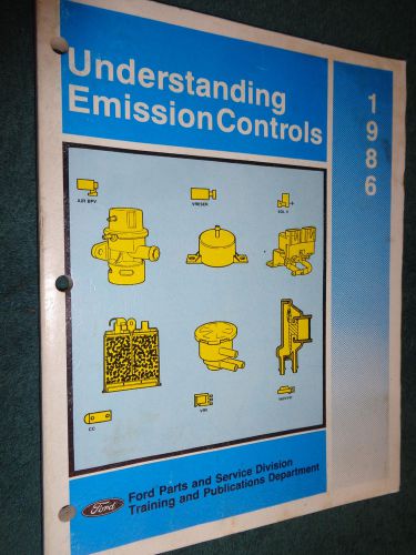 1986 ford lincoln mercury car / truck emissions shop manual orig book mustang+