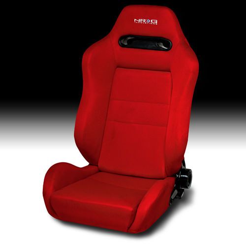 Nrg type-r cloth sport seat red w/ red stitchpair universal