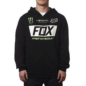 Fox racing monster paddock mens zip up hoody black