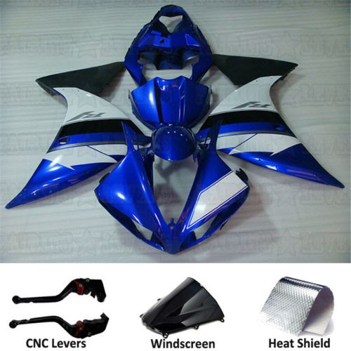 Free levers! blue white injection fairing fit for 2009-2011 yamaha yzf r1 w22