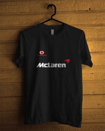 Vodafone mclaren car sport black t-shirt men or women cotton s to 2xl