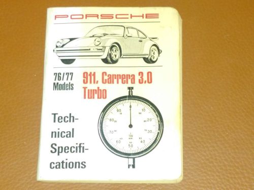 1976 77 porsche 911 carrera turbo technical specifications manual service owners