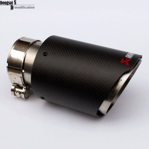 Akrapovic style carbon fiber exhaust muffler pipe 63-101mm universal auto car