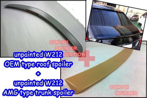 Unpainted m-benz w212 e class oem roof type spoiler + amg type trunk spoiler ◎