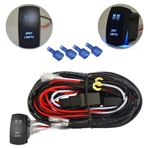 Wiring harness cable spot light laser rocker switch on-off relay fuse truck jeep