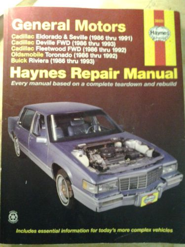 Haynes general motors 1986 thru 1993 cadillac repair manual eldorado deville