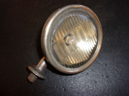 Vintage chrome plated brass cowl light with bracket 4 3/8&#034; diameter   -  ms261