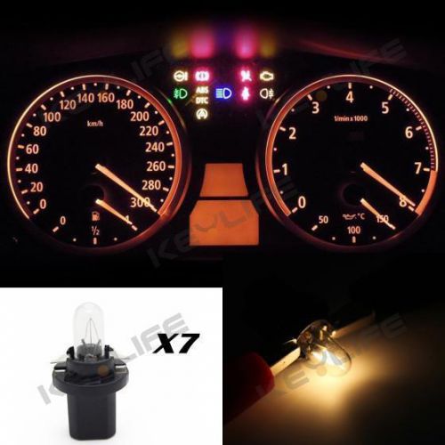 7x warm white b8.5d instrument panel light 1.2w bulbs for bmw e32 e34 e36