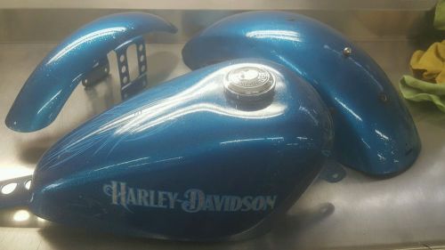 Harley davidson sportster 72 custom paint job flake silver leaf oldschool