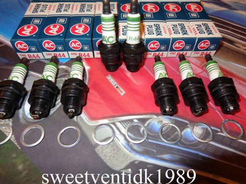 Nos ac-r44 spark plugs w/green rings....corvette chevelle, camaro, impala..etc.