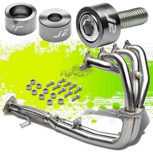J2 for 90-93 accord f22a exhaust manifold flex header+gun metal washer cup bolts