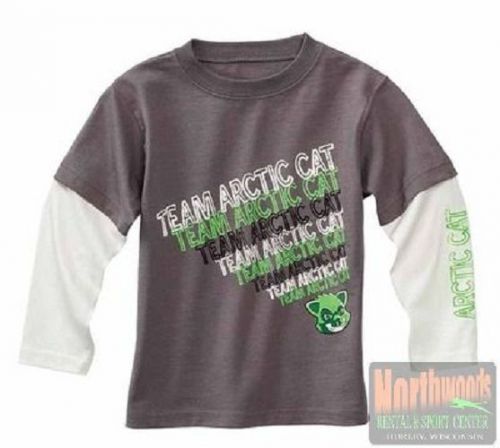 Arctic cat youth long sleeve tee / t-shirt - gray - lime green 5259-74*