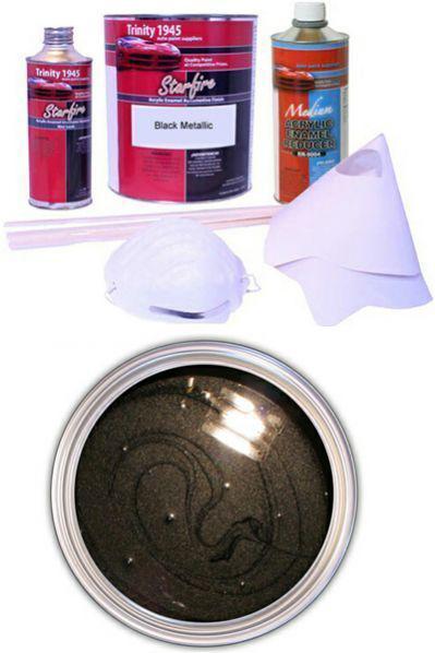 Black metallic acrylic enamel paint kit