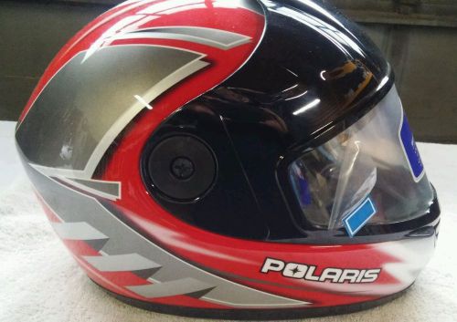 Polaris snowmobile helmet red black silver xl