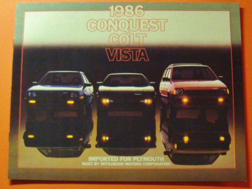 1986 plymouth  conquest..colt..vista showroom sale brochure ..12 pages