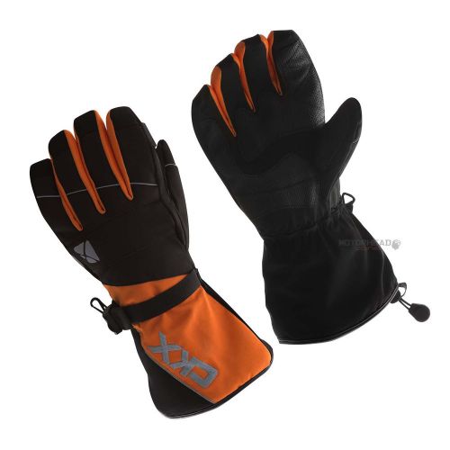 Snowmobile ckx throttle gloves black orange medium adult snow winter waterproof