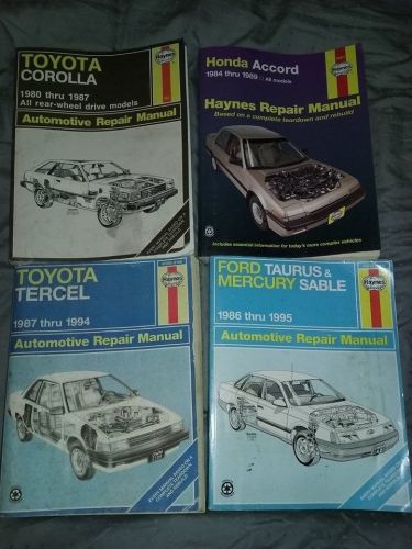 Automotive repair manual set of 4 old ford toyota corolla tercel honda accord