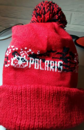 Polaris vintage stocking hat black, red, white with tassle