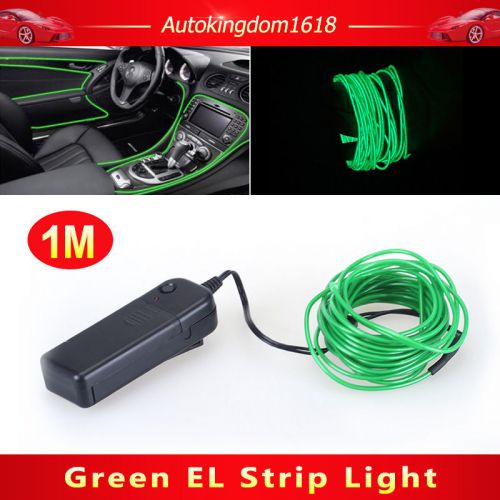 1m green interior light cold car led el wire neon lamp atmosphere glow strip suv