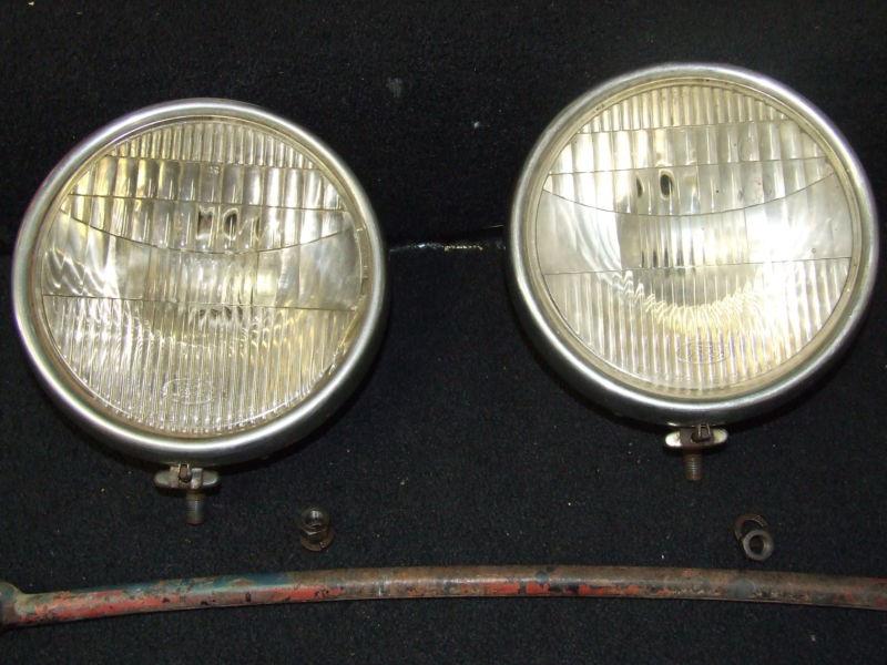 Vintage ford model a head light two lite headlamp and bar