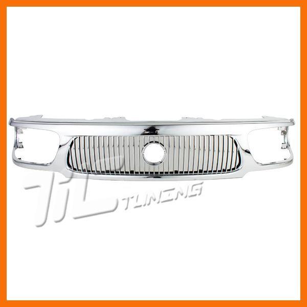 98-01 mercury mountaineer front grille chrome fo1200369 inner black vertical bar