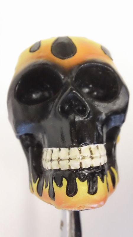 New black flame skull shift shifter knob car gear handle lever new universal fit