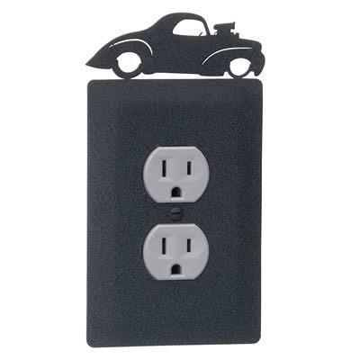 Ghh wallplate cover single duplex outlet steel black willys ea