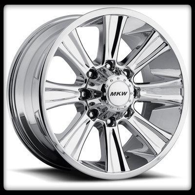 18" mkw offroad m87 chrome rims & toyo lt275-65-18 open country at wheels tires
