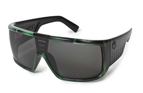 Dragon domo sunglasses, green stripe frame/grey lens