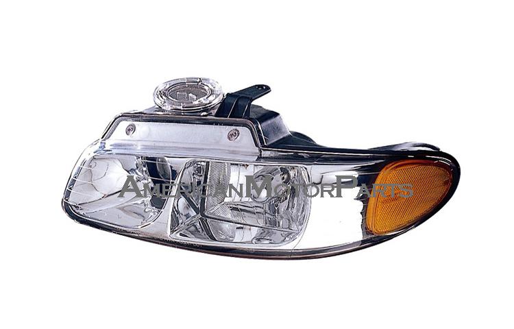 Driver replacement headlight w/ quad w/o parking lamp chrysler dodge plymouth