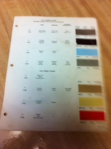 1964 lincoln continental paint chip chart