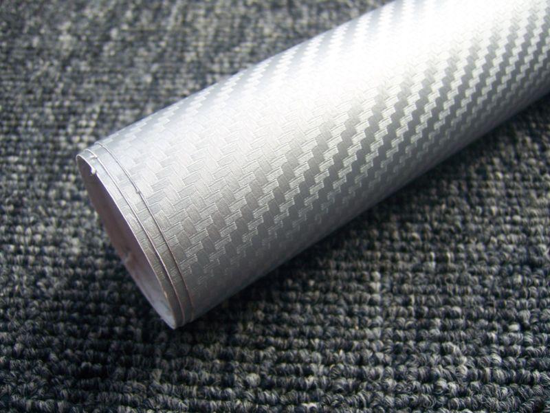 5ft x 5ft silver carbon fiber vinyl wrap professional grade with air realease
