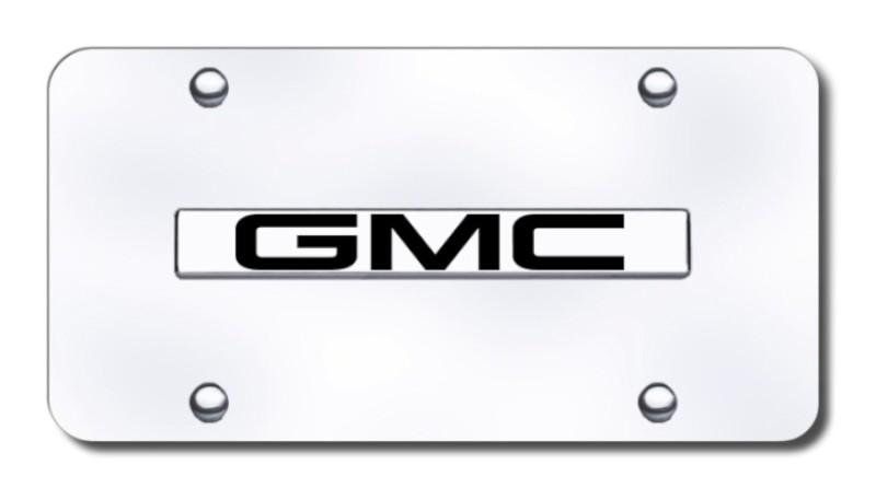 Gm gmc name chrome on chrome license plate made in usa genuine