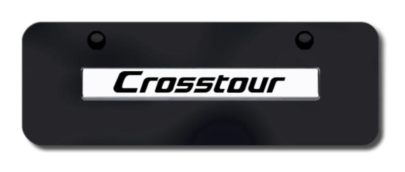 Honda crosstour name chrome on black mini license plate made in usa genuine