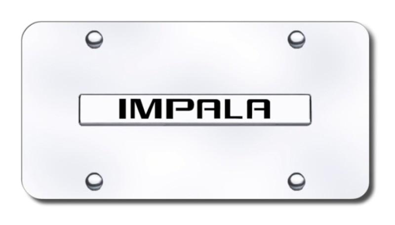 Gm impala name chrome on chrome license plate made in usa genuine