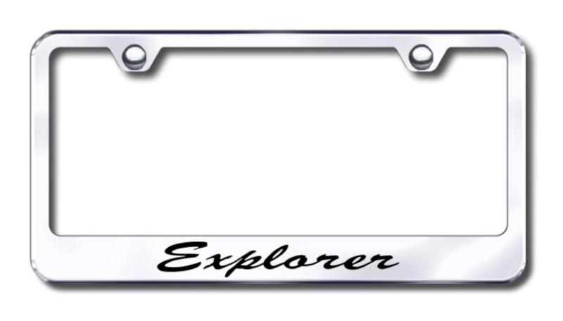 Ford explorer script  engraved chrome license plate frame made in usa genuine