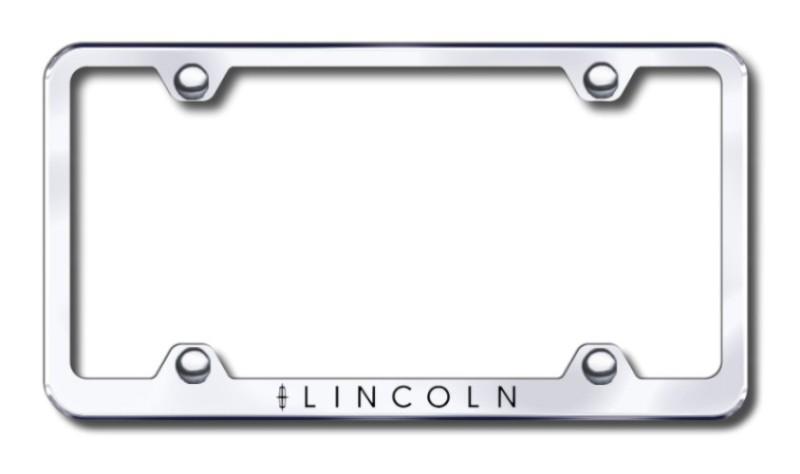 Ford lincoln wide body  engraved chrome license plate frame -metal made in usa