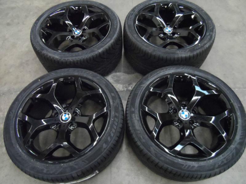 20" bmw x5 x6 y spoke 214 style rare gloss black wheels w/ new tires rims 5x120