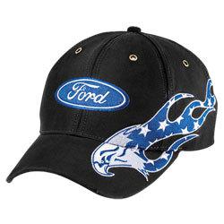 Ford eagle official authentic hat cap - black w/ blue eagle