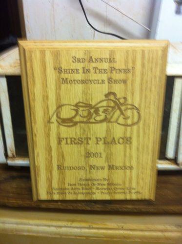 Motorcycle club show plaque fron ruidoso new mexico wood engraved