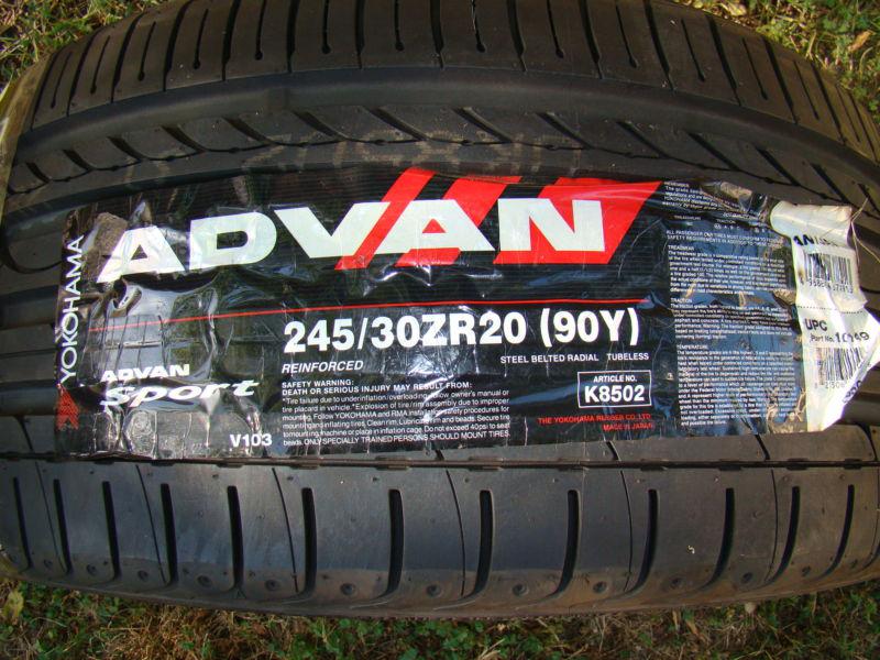 Brand new yokohama advan sport tire 245/30/20